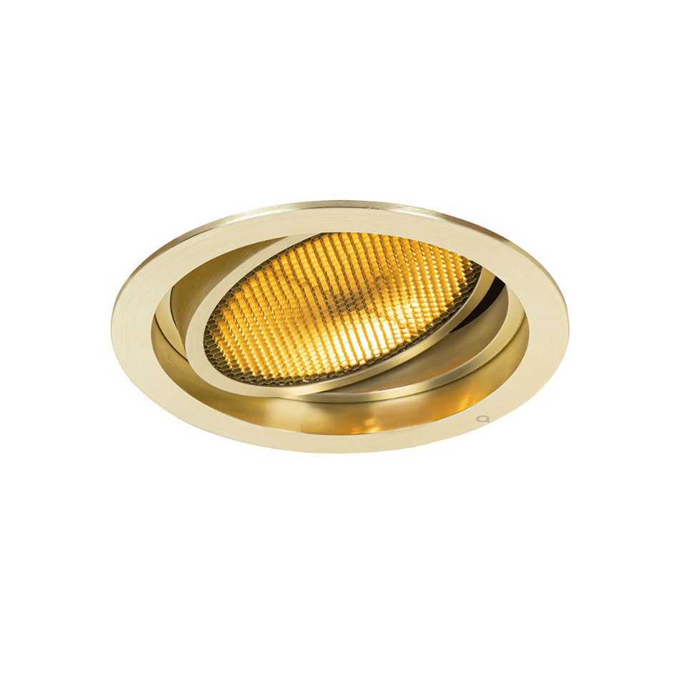 Qazqa LED Einbaustrahler Coop, ohne Leuchtmittel, GU10, Gold, Modern, Aluminium, 1-flammig
