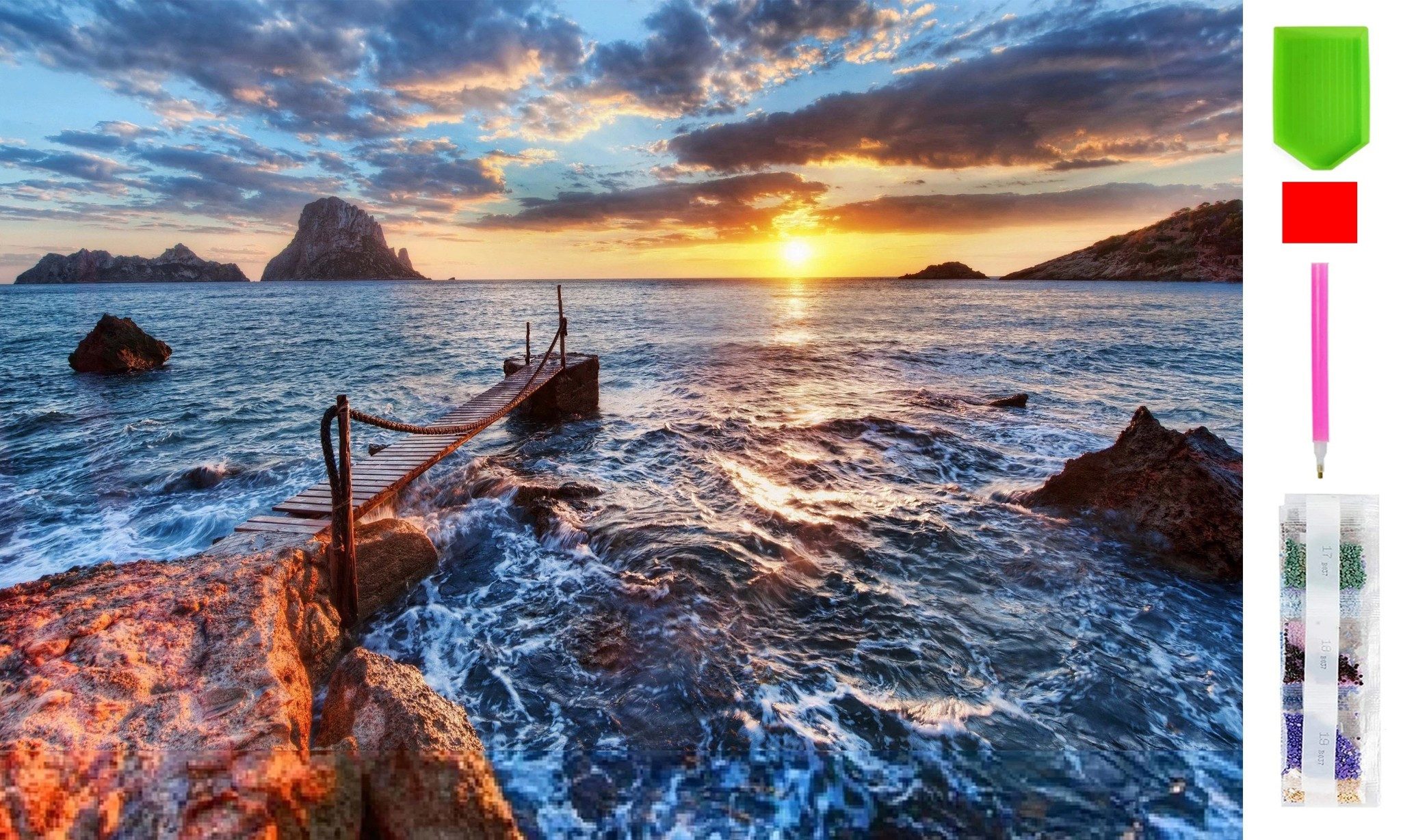 LA CUTE Malen nach Zahlen 5d Diamond Painting Meer Felsenküste Malen nach Z günstig online kaufen