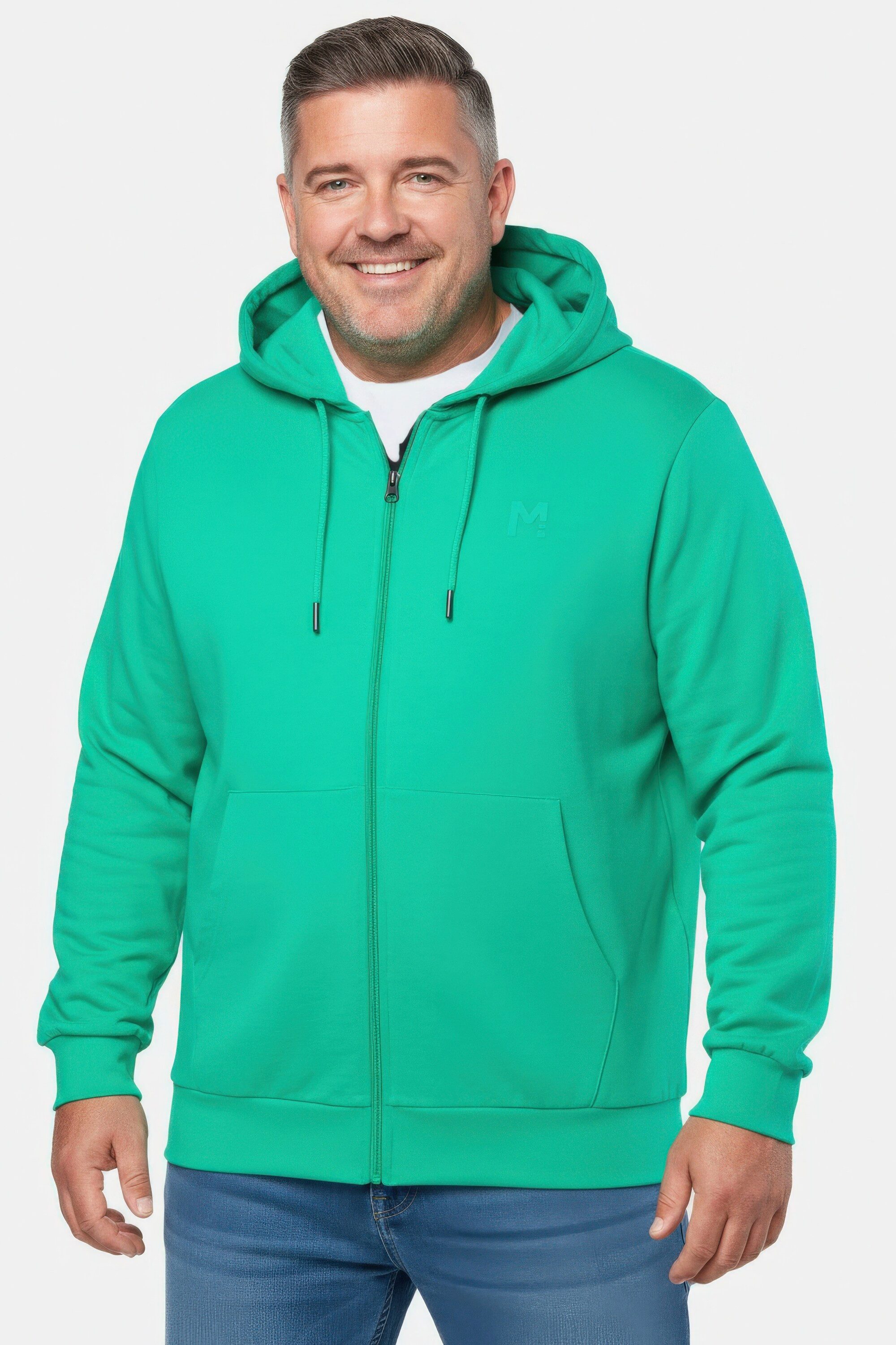 Men Plus Sweatshirt Kapuzen-Sweatjacke Basic