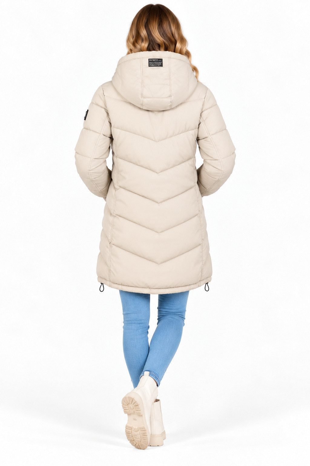 SUBLEVEL Steppjacke Damen Mantel mit Kapuze lange Winter Jacke Parka Stehkragen, Kapuze, flauschig, kuschelig, warm, Outdoor, Mantel – Bild 3 von 5