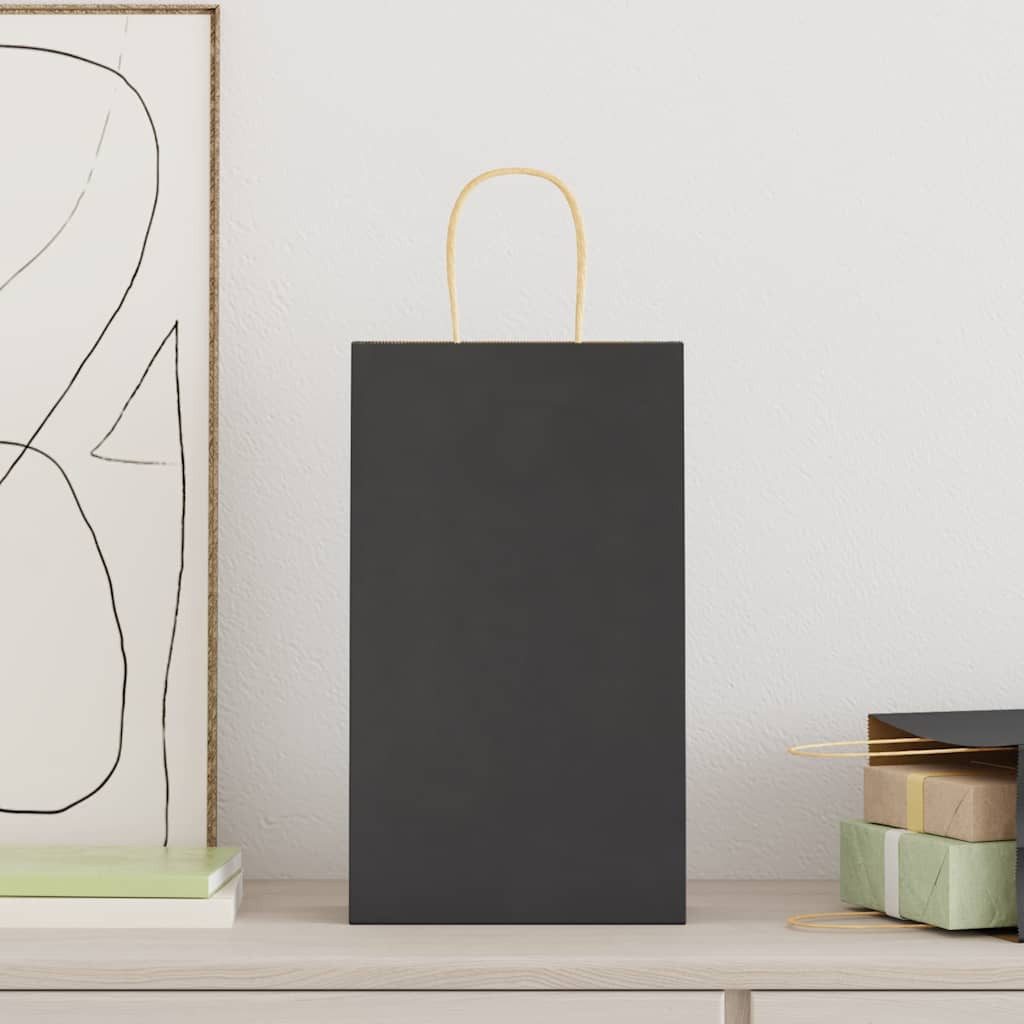 vidaXL Tragetasche Papiertragetaschen 250 Stk. mit Henkeln Schwarz 21x11x36 günstig online kaufen