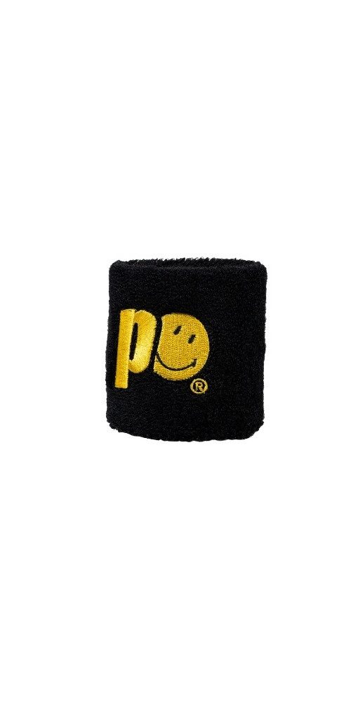 Prince Stirnband x Smiley Schweissband Logo Small schwarz - 2 Stück