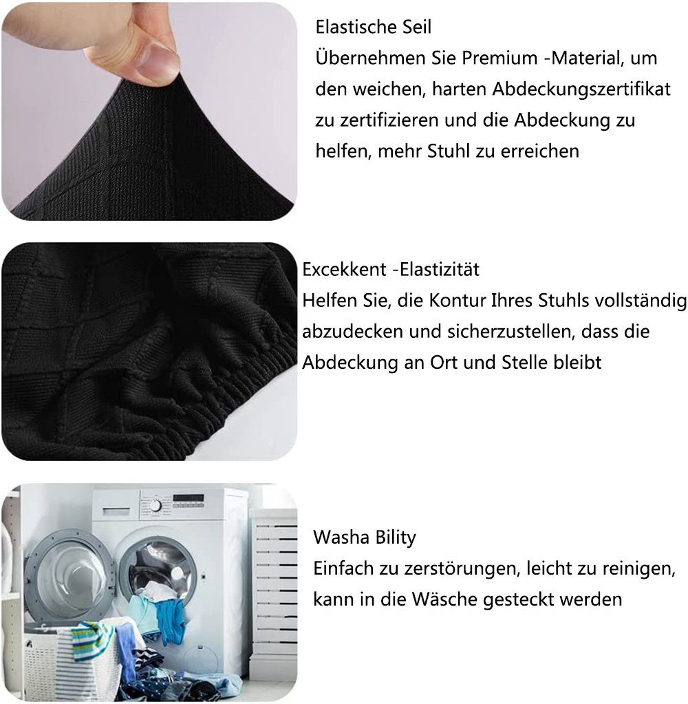 GelldG Stretch Überzug Abnehmbare Bi-Elastic Abdeckung, Stuhlhussen., Stuhlbezug