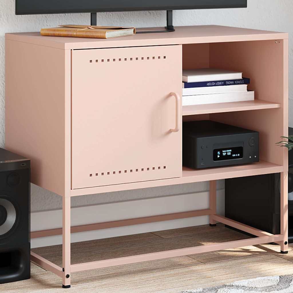 vidaXL Schrankmodule TV-Schrank Rosa 68x39x60,5 cm Stahl