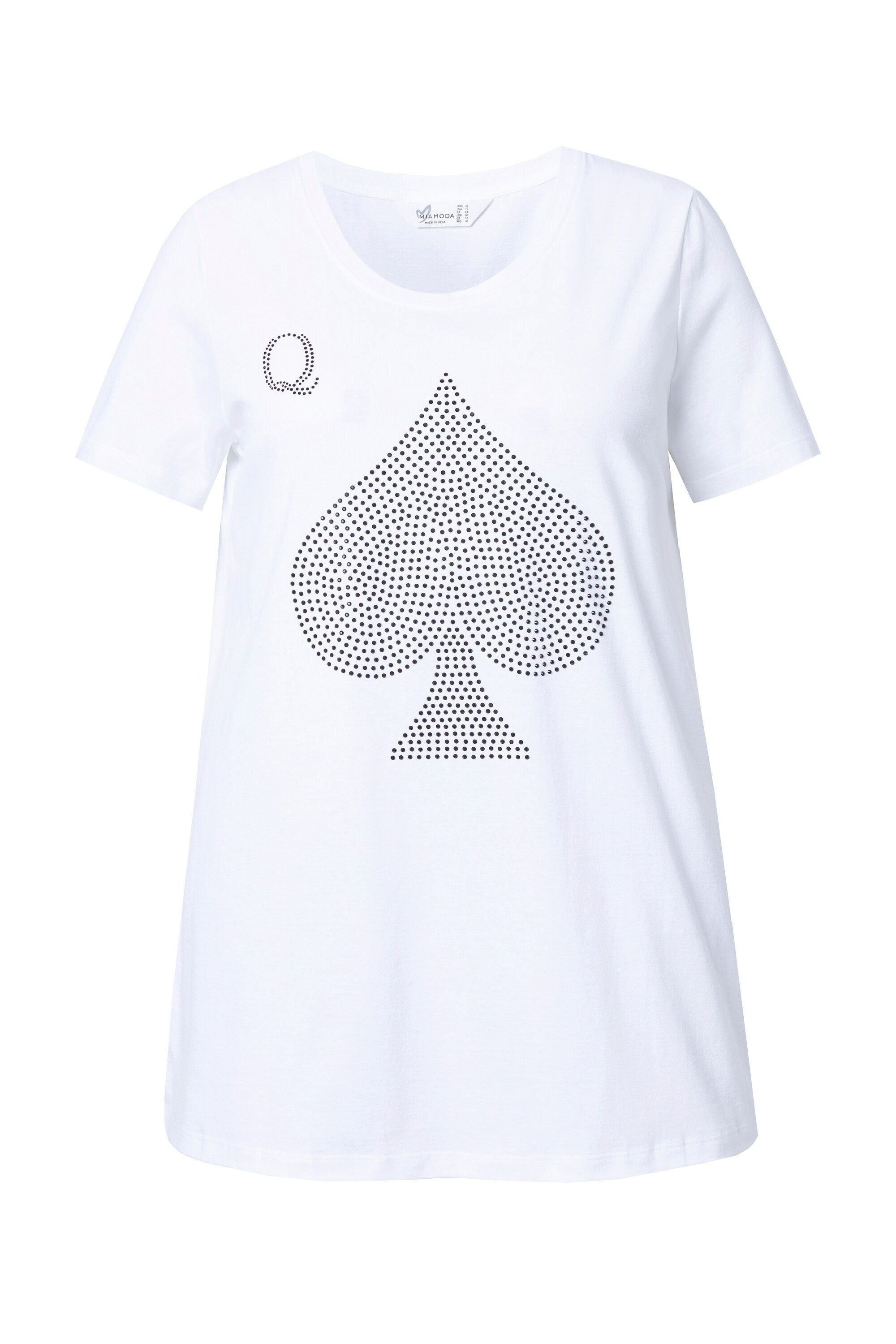 MIAMODA T-Shirt T-Shirt A-Linie Spielkarten-Motiv Glitzersteinchen günstig online kaufen
