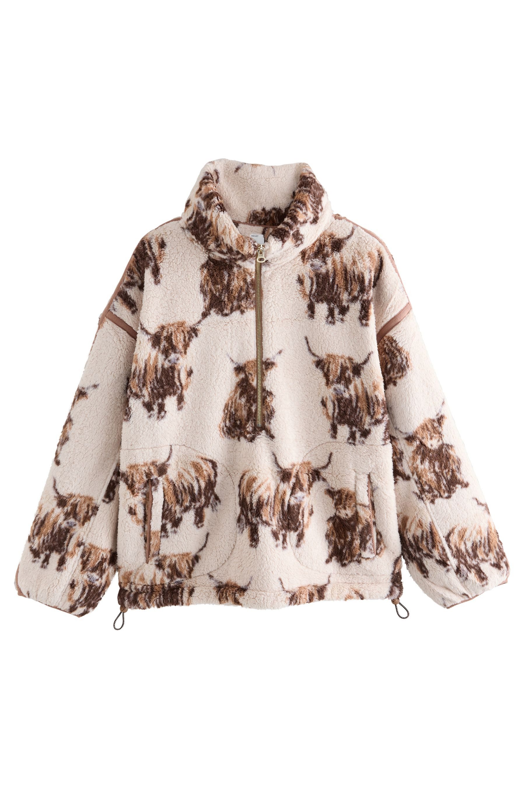 Next Fleecejacke Borg-Fleece mit halben Reißverschluss (1-St)