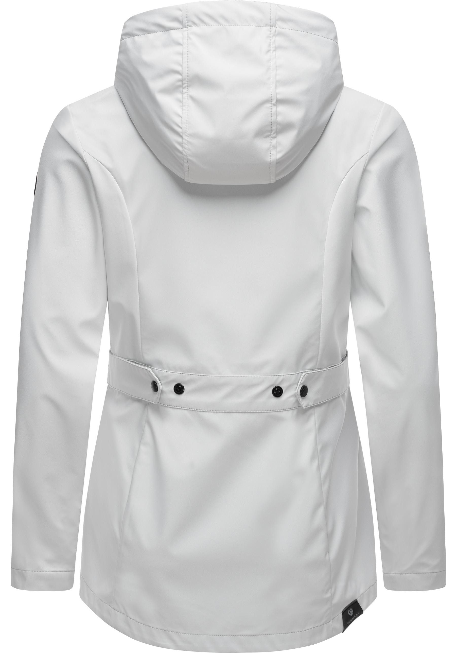 Ragwear Softshelljacke Margge Shell wasserdichte Damen Übergangsjacke mit großer Kapuze