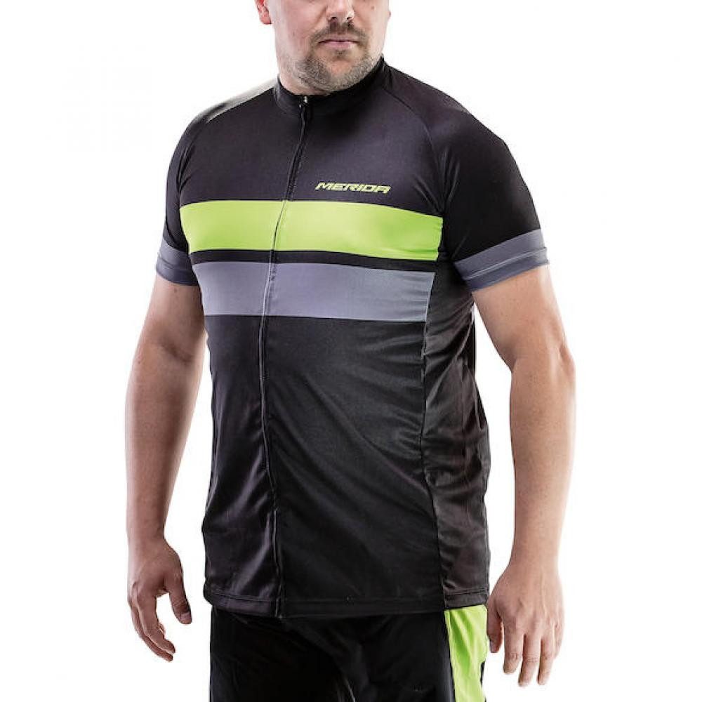 Merida Fahrradsattel Merida Trikot ACTIVE STRIPE Herren schwarz/grün S Schwarz/grün - atmun