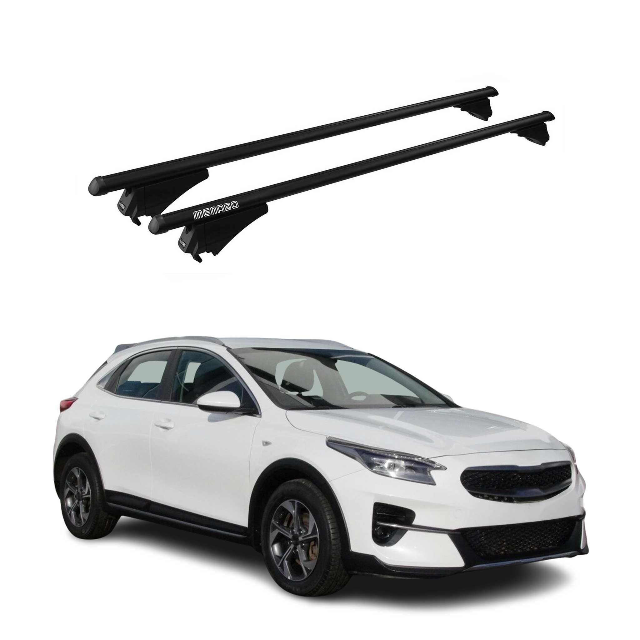 OMAC Dachträger für Kia XCeed 2019-2025 ABE Aluminium Schwarz 2tlg (2-St), Wasserbeständig,Abnehmbar,Multifunktional,Leichtgewichtig