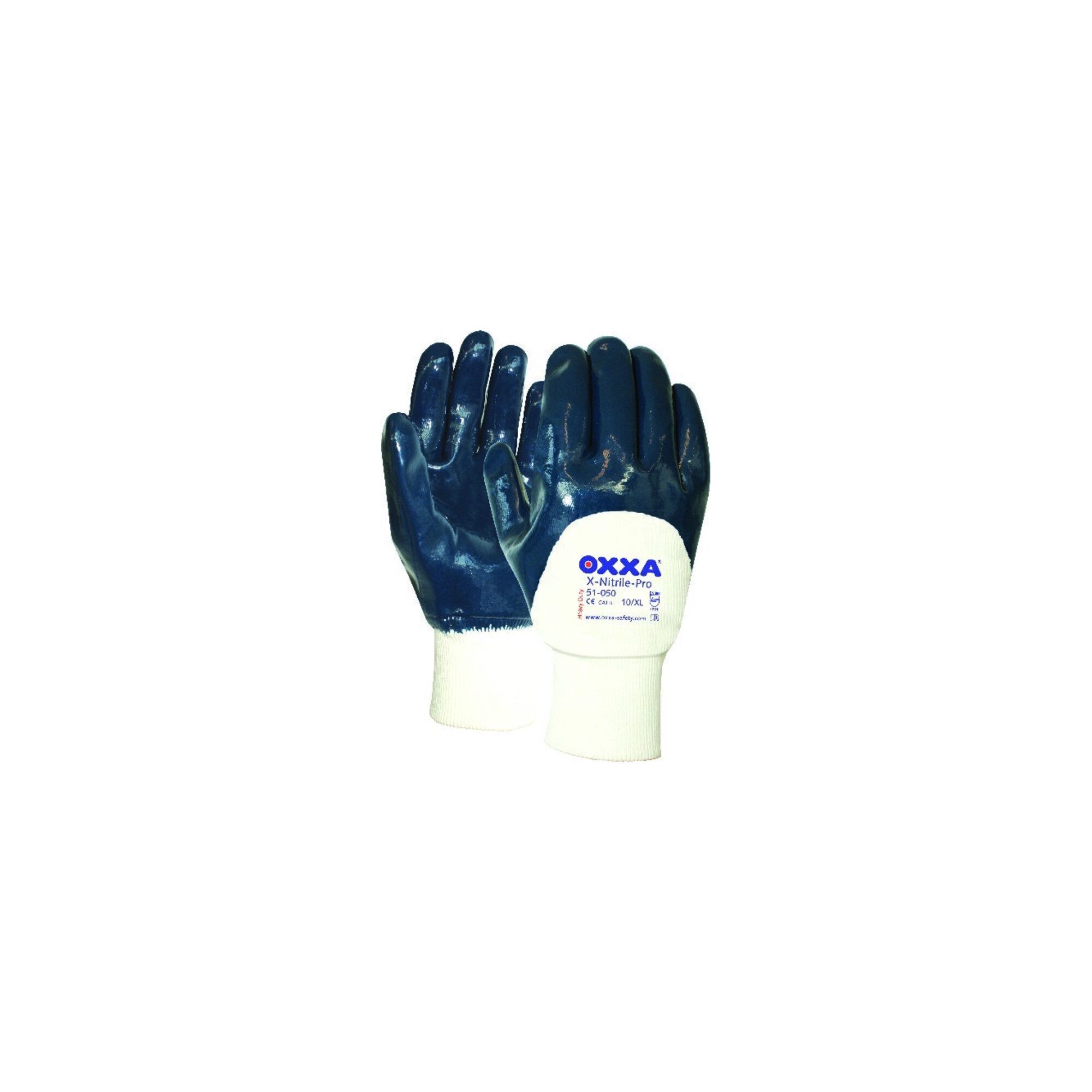 Majestic Chemikalien-Schutzhandschuhe OXXA Handschuh X-Nitrile-Pro, Gr. 9, Stulpe teilbeschichtet 12 Stk