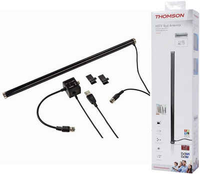Thomson Aktiv DVB-T2 Stab-Antenne 4K FULL HD TV Innenantenne, Antenne mit USB Verstärker Integrierter Verstärker USB Stromversorgung
