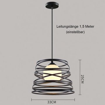 Welikera Hängeleuchte Kronleuchter, Φ33CM,E27 Birnen,H25CM, Höhenverstellbare Aufhängung, Warmes-Licht–3000K