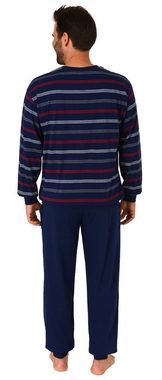 Normann Pyjama langarm Herren Schlafanzug mit Bündchen - Streifenoptik - 212 774