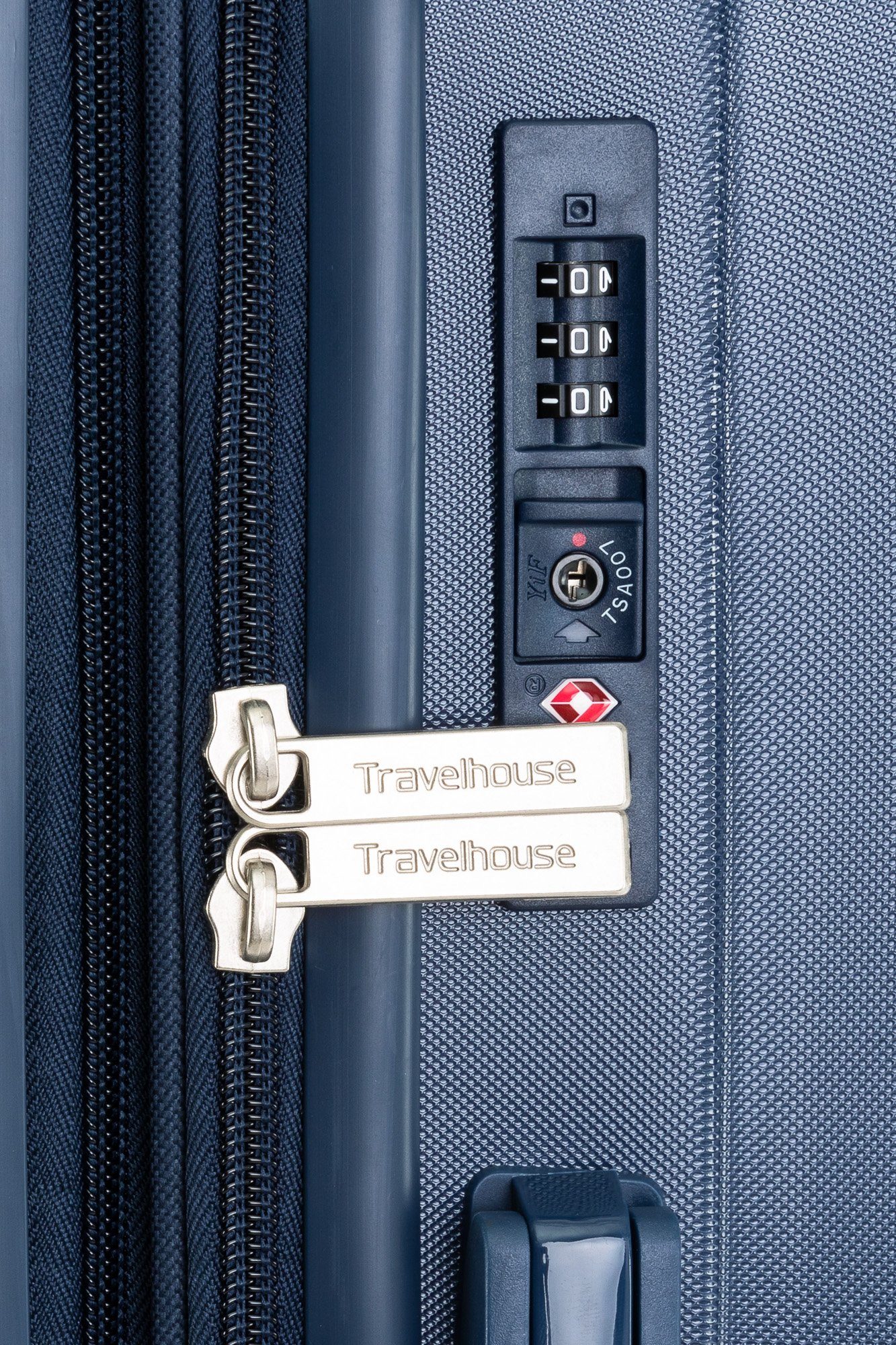 Travelhouse Hartschalen-Trolley Porto, 4 blau +15% Dehnfalte robuste Rollen Volumen, Reißverschlüsse, Rollen, große
