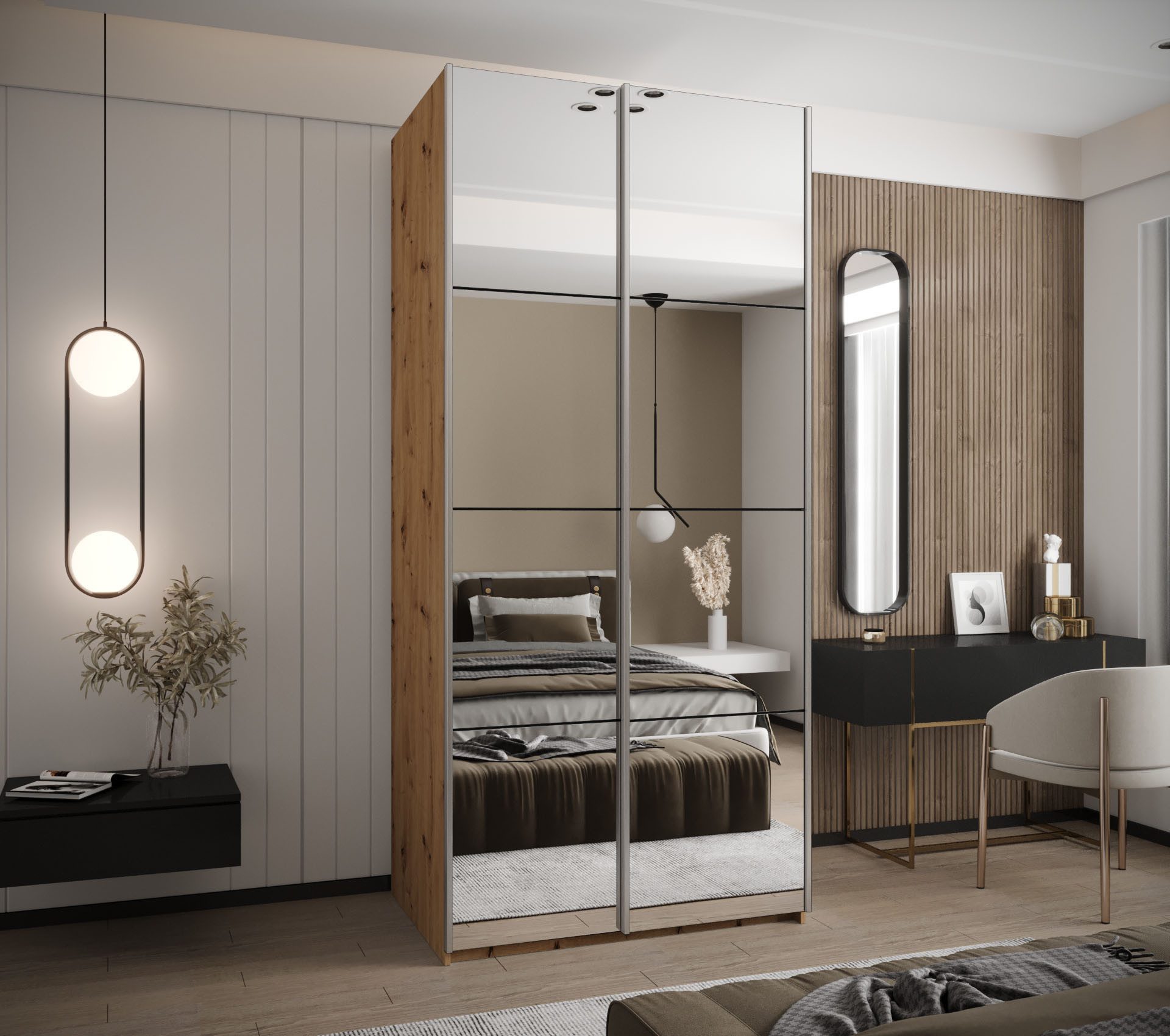 ABIKS MÖBEL Schwebetürenschrank LUX 2 hoher günstig online kaufen