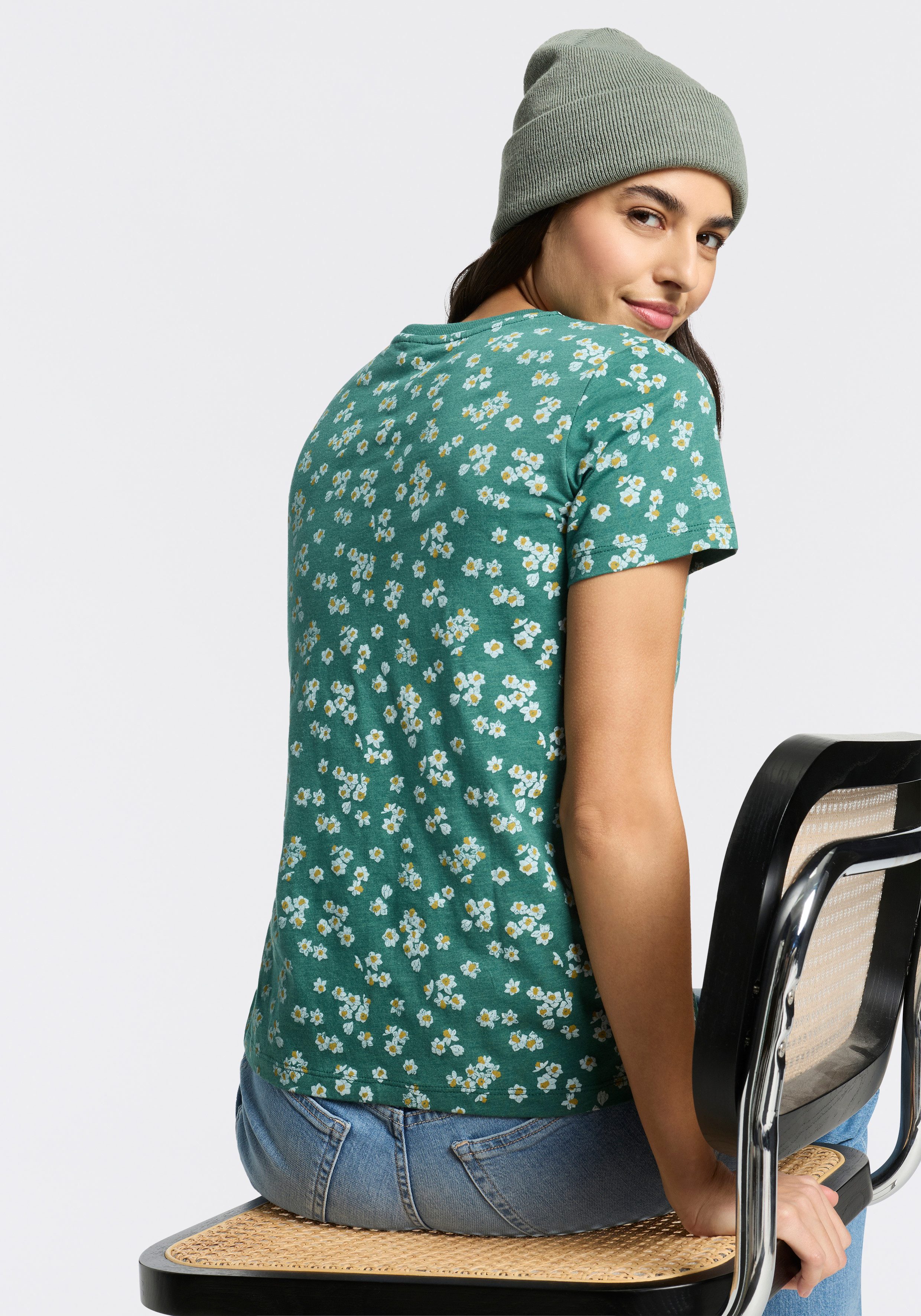 Ragwear Kurzarmshirt MINTTA FLOWER O mit sommerlichem Print