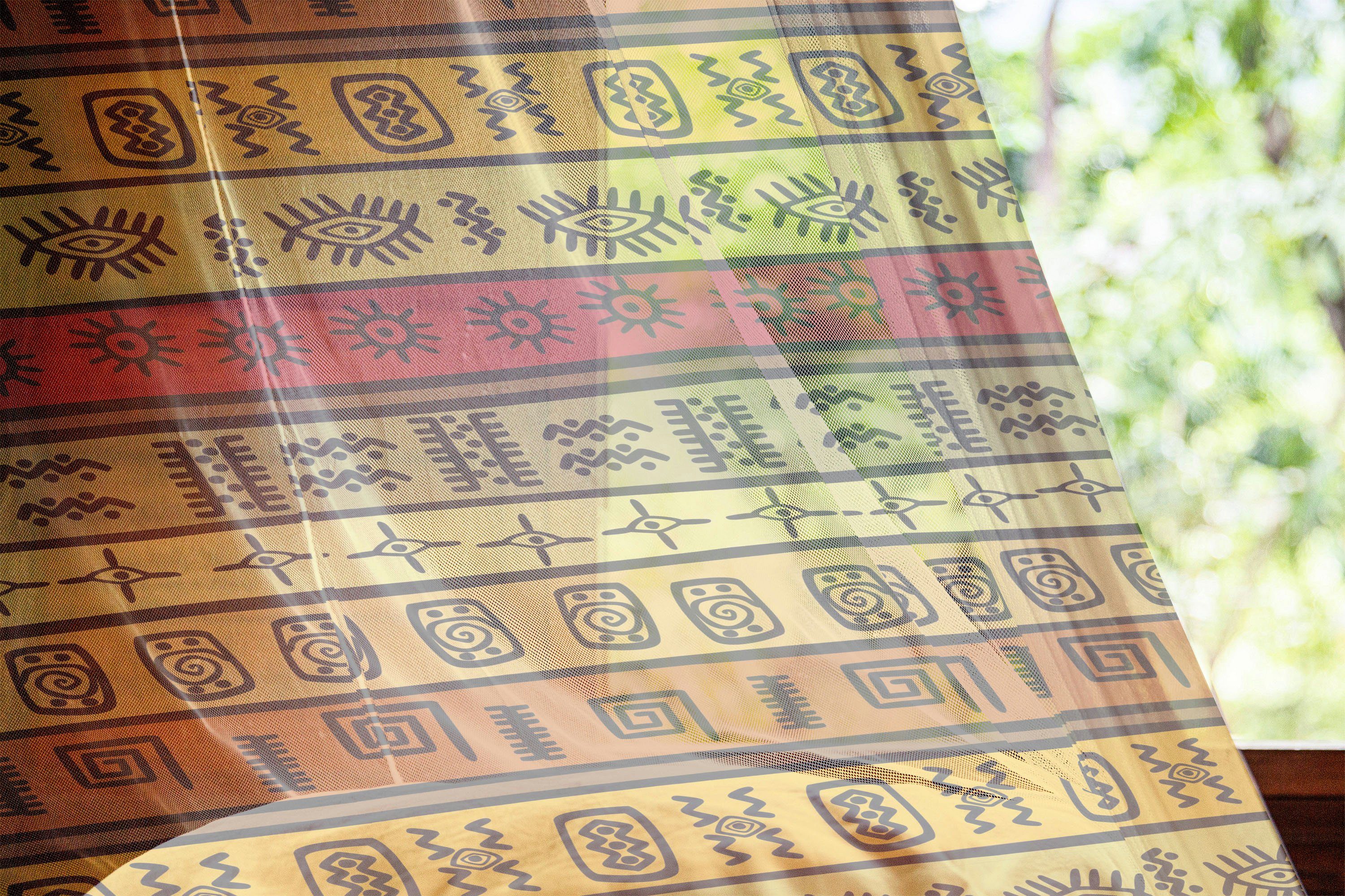 afrikanisch Gardine 2 Panels, Drapierung Stammes Hochzeit schiere für Abakuhaus, Party