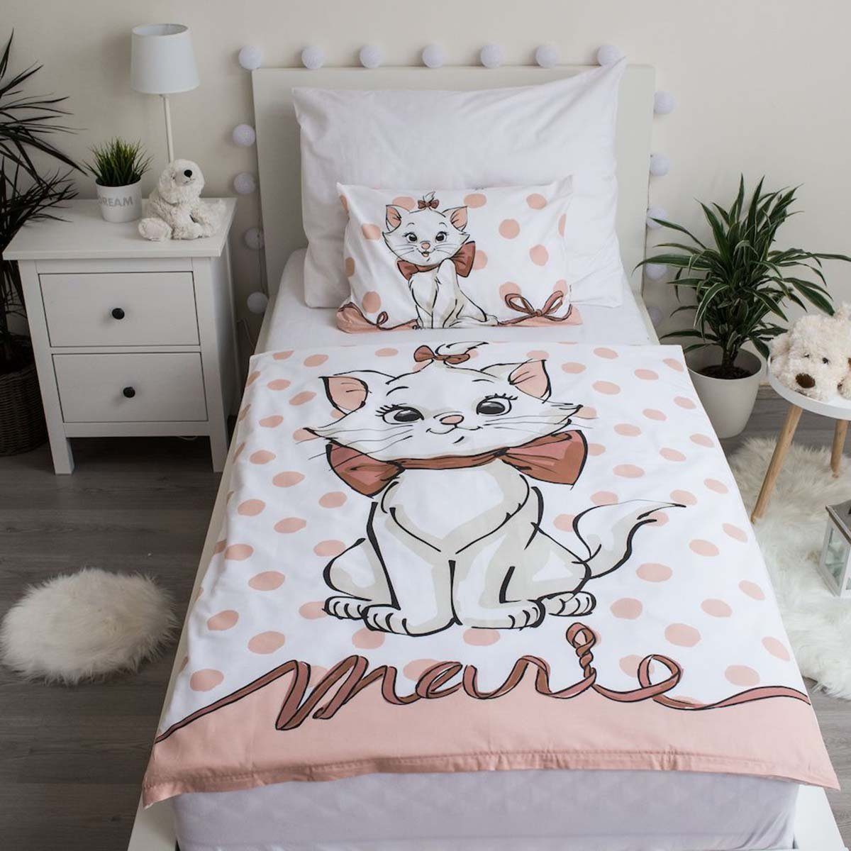 Disney Kinderbettwäsche Disney Babybettwäsche Aristocats 100x135 + 40x60 cm 100% Baumwolle, Renforcé, 2 teilig, 100% Baumwolle, langlebiges Material