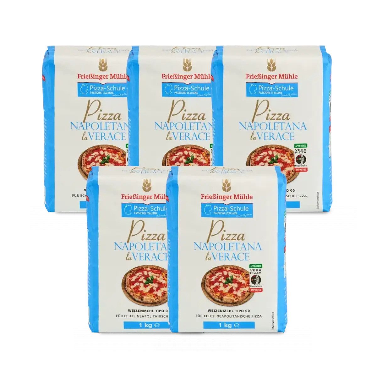 Bielmeier Mehl Pizzamehl La Verace neapol 5 Stück a 1kg Küchenmeister, 1 x 5000 g, Das Getreide stammt von Landwirten aus der Region (SET210327-5)
