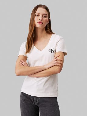 Calvin Klein Jeans T-Shirt 2-PACK MONOLOGO V-NECK TEE (Packung, 2er-Pack) mit Logomarkenlabel