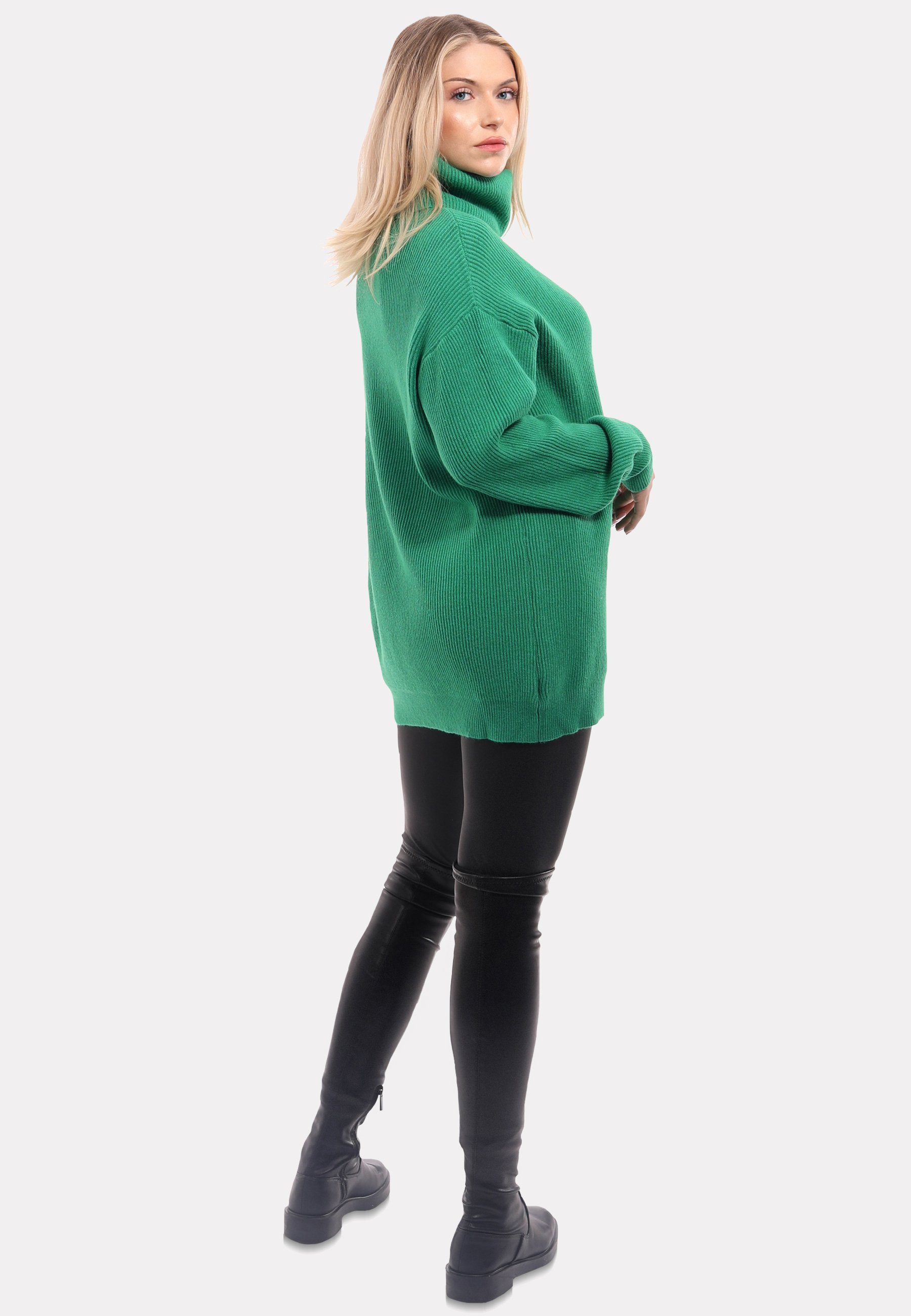 YC Fashion & Style Unifarbe " grün "Chic in Turtleneck Sweater Rollkragenpullover (1-tlg)