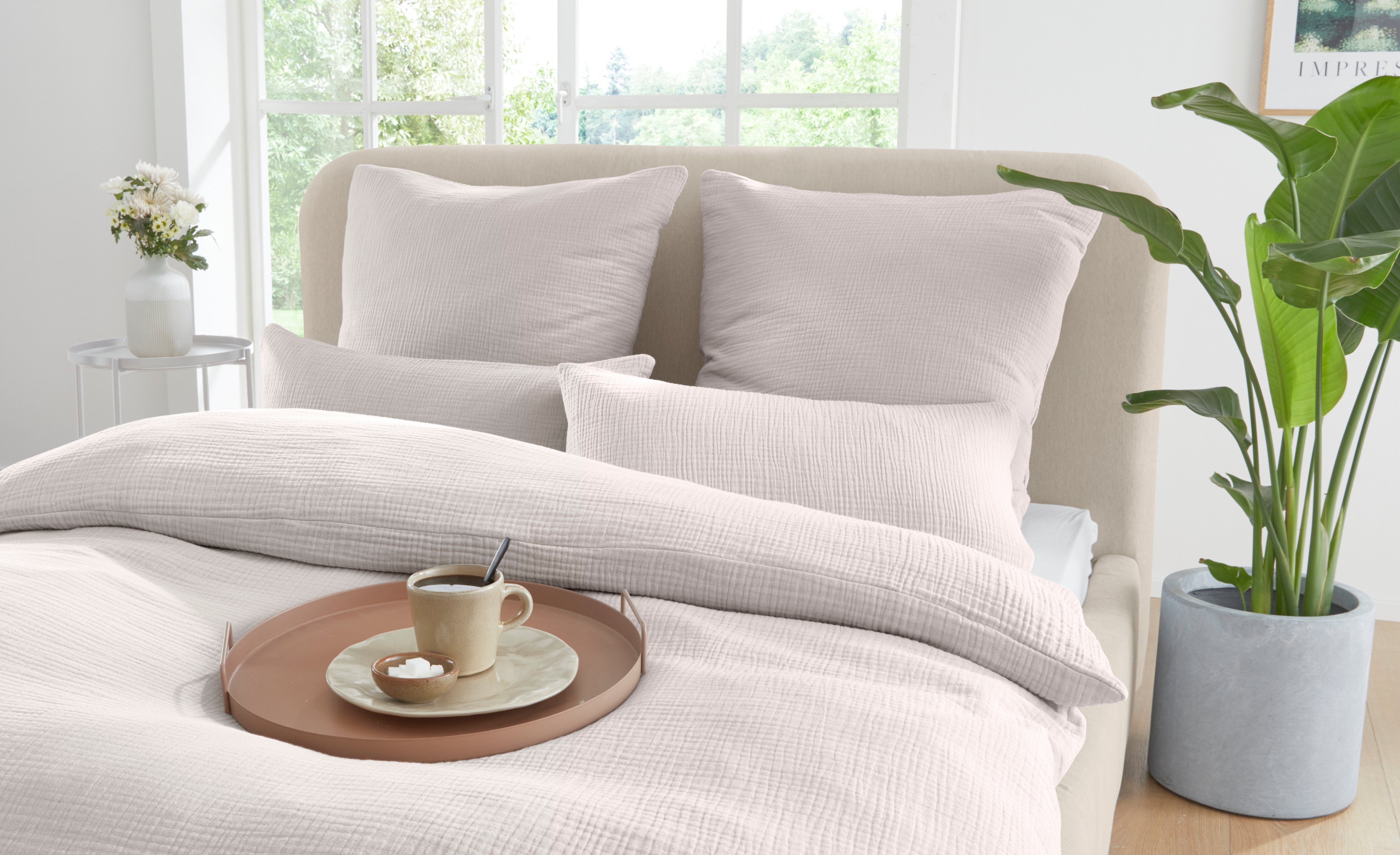 Bettwäsche Svensby in Gr. 135x200 oder 155x220 cm, andas, Musselin, 2 teilig,  Bettwäsche aus Baumwolle in Musselin-Qualität, unifarbene Bettwäsche
