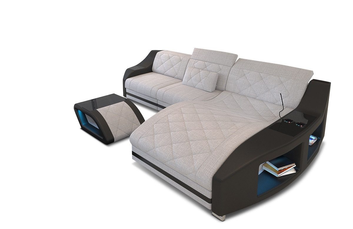 Sofa Dreams Ecksofa Polster Couch Design Stoffsofa Swing L Form H Strukturstoff Stoffsofa, Stoffcouch wahlweise mit Bettfunktion