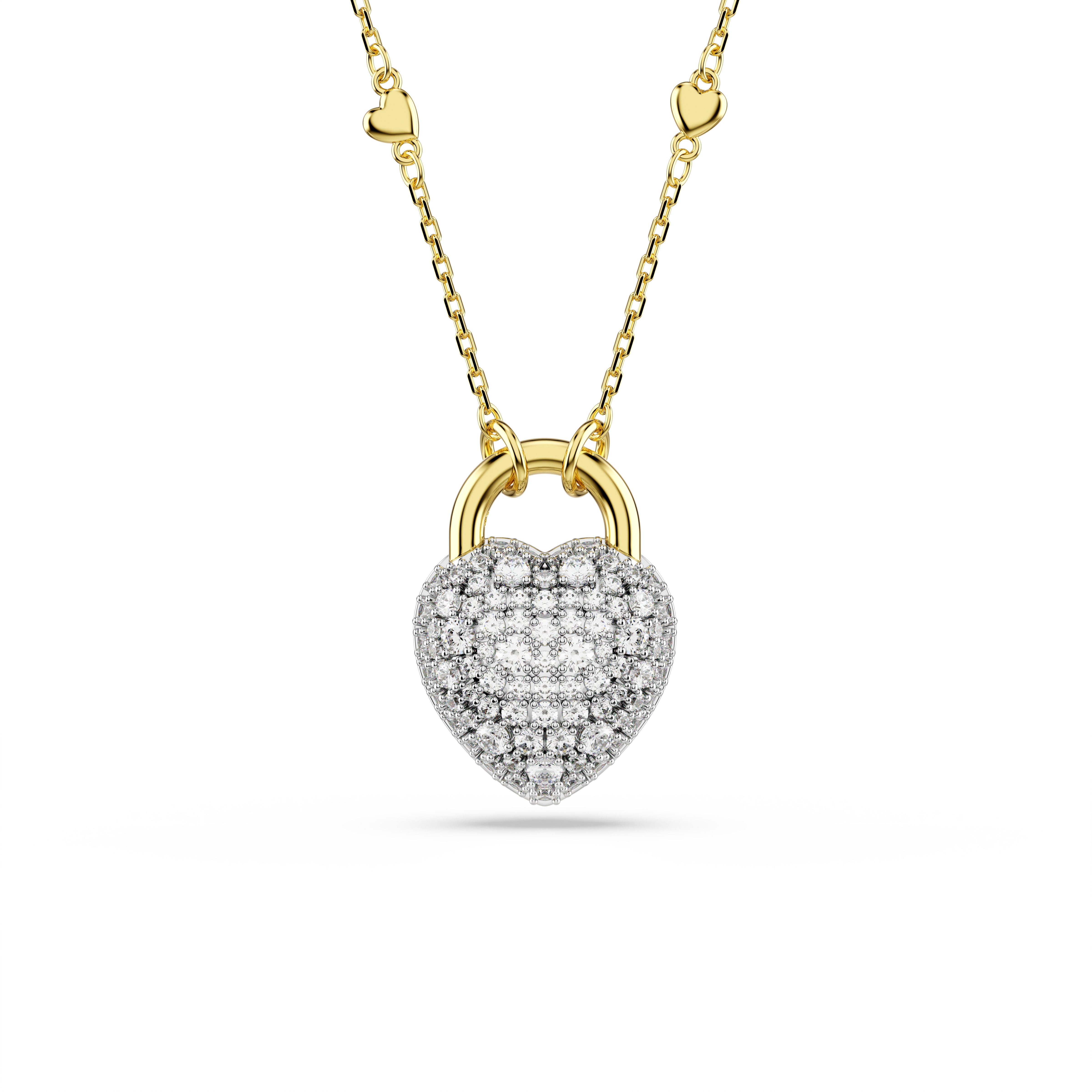 Swarovski Kette mit Anhänger Schmuck Geschenk Idyllia Halskette Schloss Herz, mit Swarovski® Kristall, Zirkonia (synth)