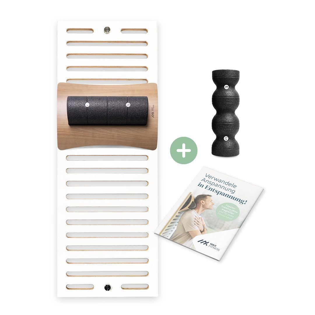 Max Fitness Faszienrolle Faszienrollen Trainer - Anwendung im Stehen, 1er Set, LeanBoard PickUp 2 Rollen Montageset Ratgeber, Halterung gegen Verrutschen, verstellbares LeanBoard mit Rollen
