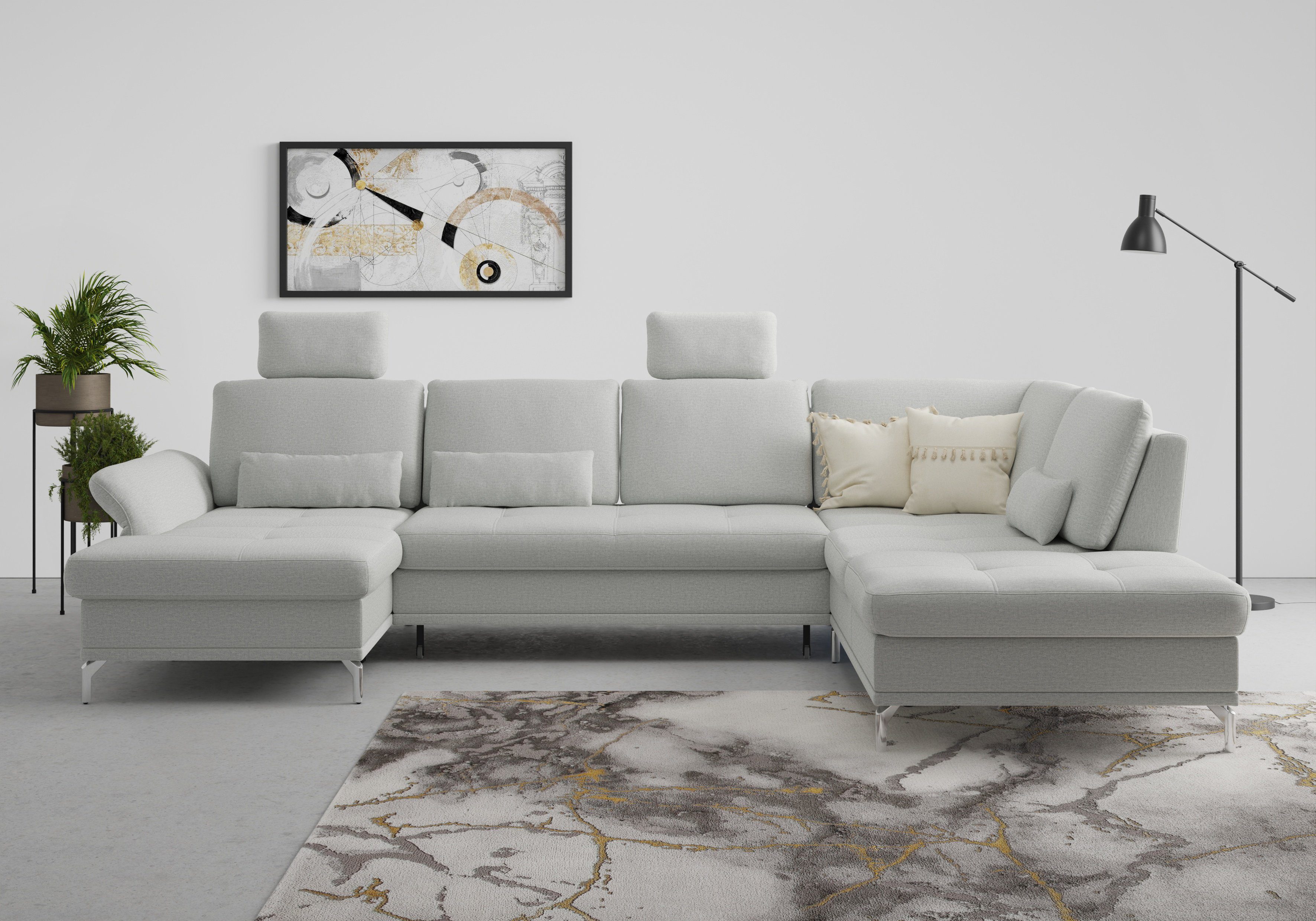 INOSIGN Wohnlandschaft "Palm Beach U-Form" Federkern, mit Sitztiefenverstel günstig online kaufen