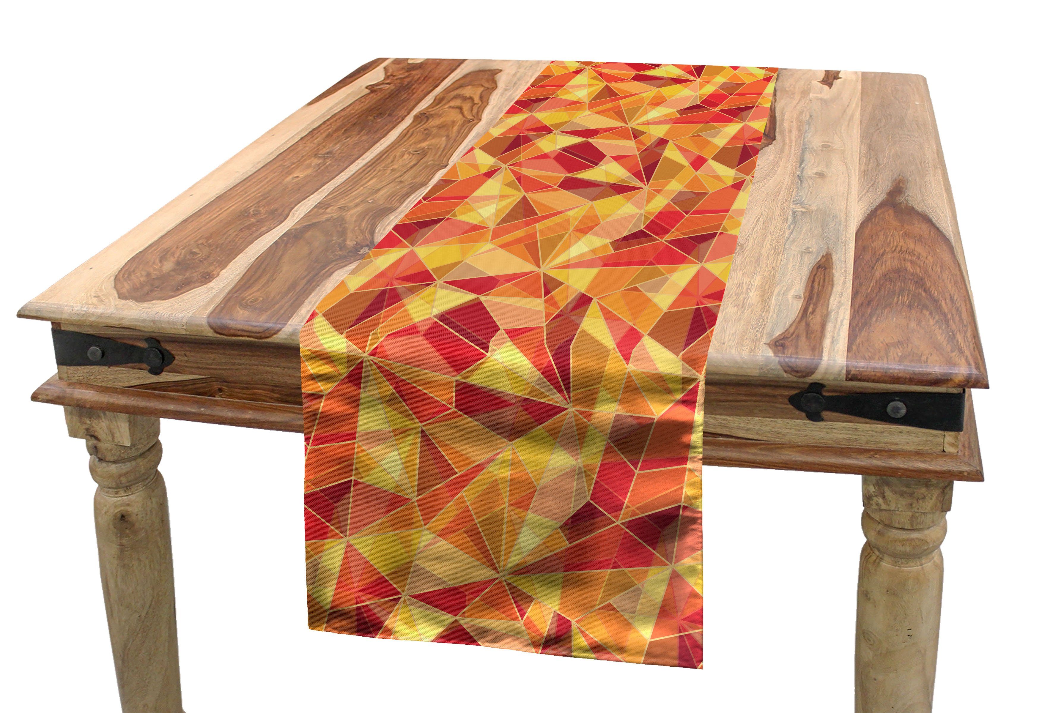 Rechteckiger Tischläufer, Abakuhaus Esszimmer Geometrisch Küche Stil Mosaik Dekorativer Tischläufer Digital