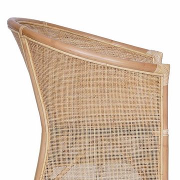 Casa Moro Rattanstuhl Rattansessel Sumatra Natur mit Sitzkissen Loungesessel halbrund, aus hochwertigen Natur-Rattan geflochten