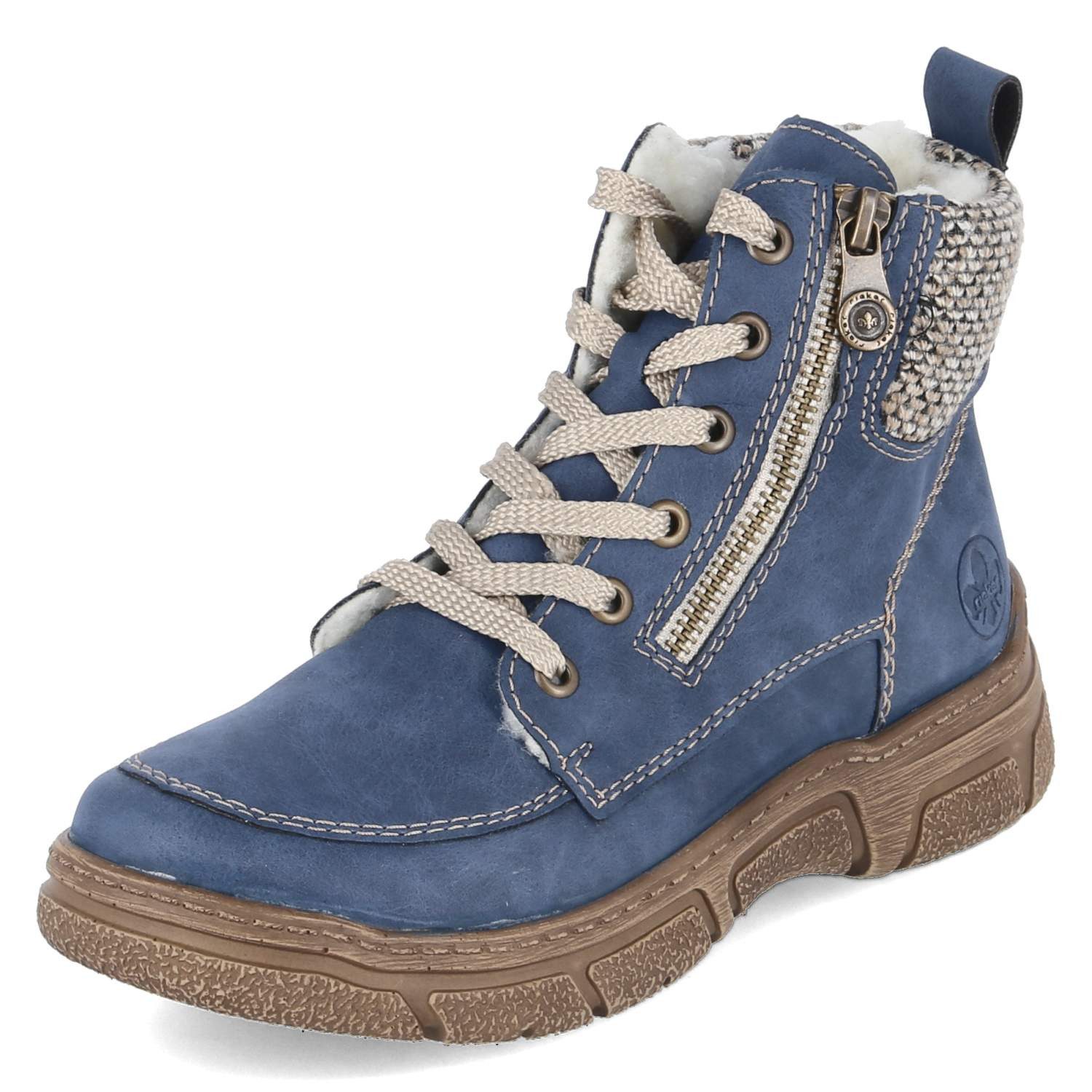 Rieker Rieker 72330-14 Damen Kunstleder blau Winterstiefel günstig online kaufen