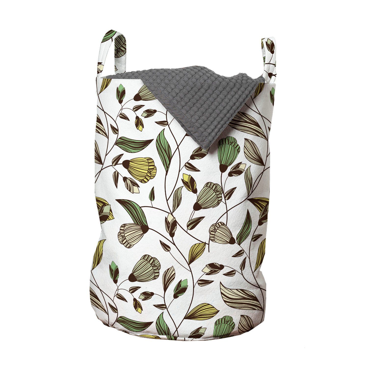 Abakuhaus Wäschesäckchen Wäschekorb mit Griffen Kordelzugverschluss für Waschsalons, Blumen Autumn Nature Design