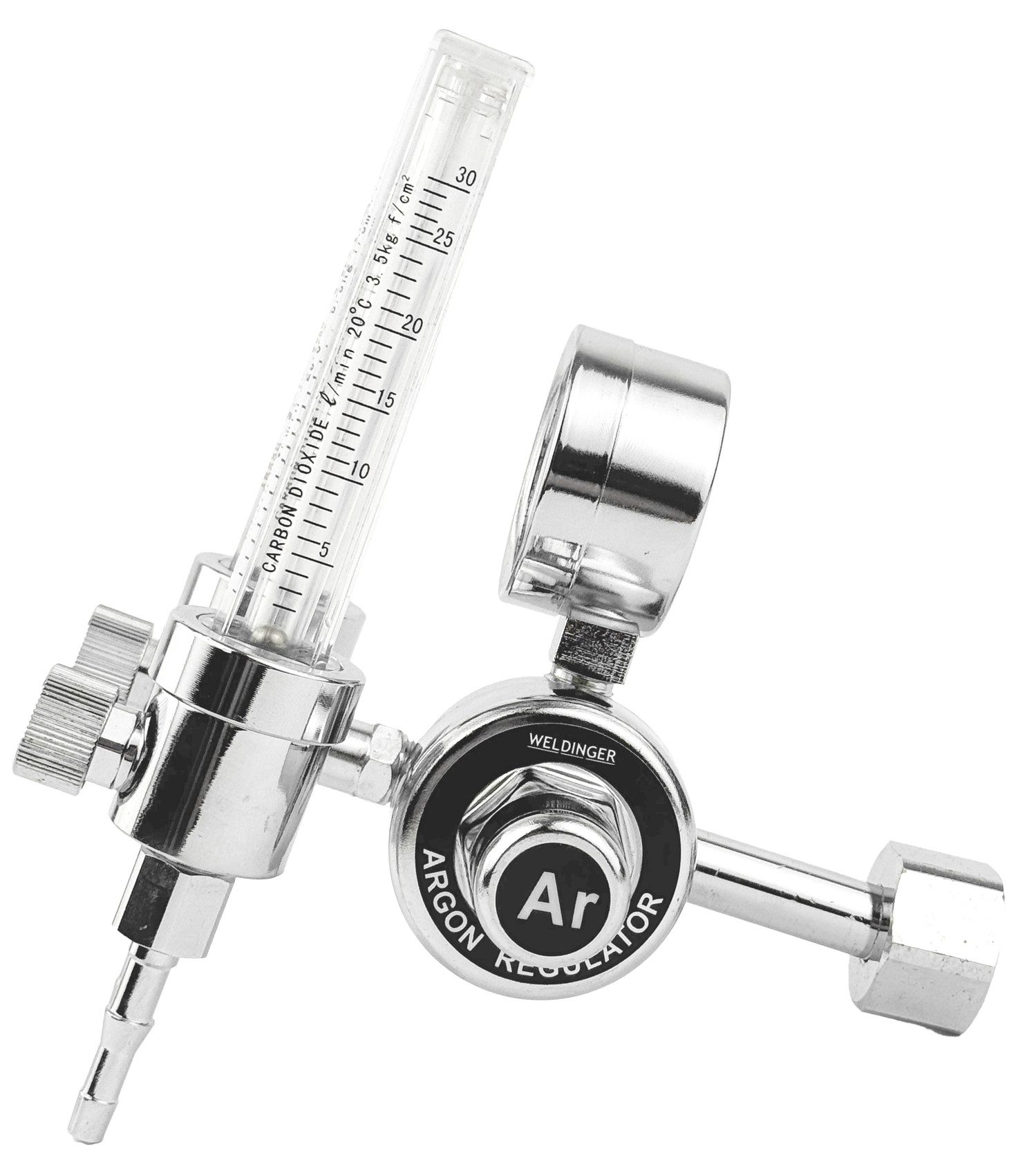 WELDINGER Druckregler Druckregler ECO zwei Flowmeter für Argon Formiergas Schutzgasregler, (1-St), zwei Flowmeter