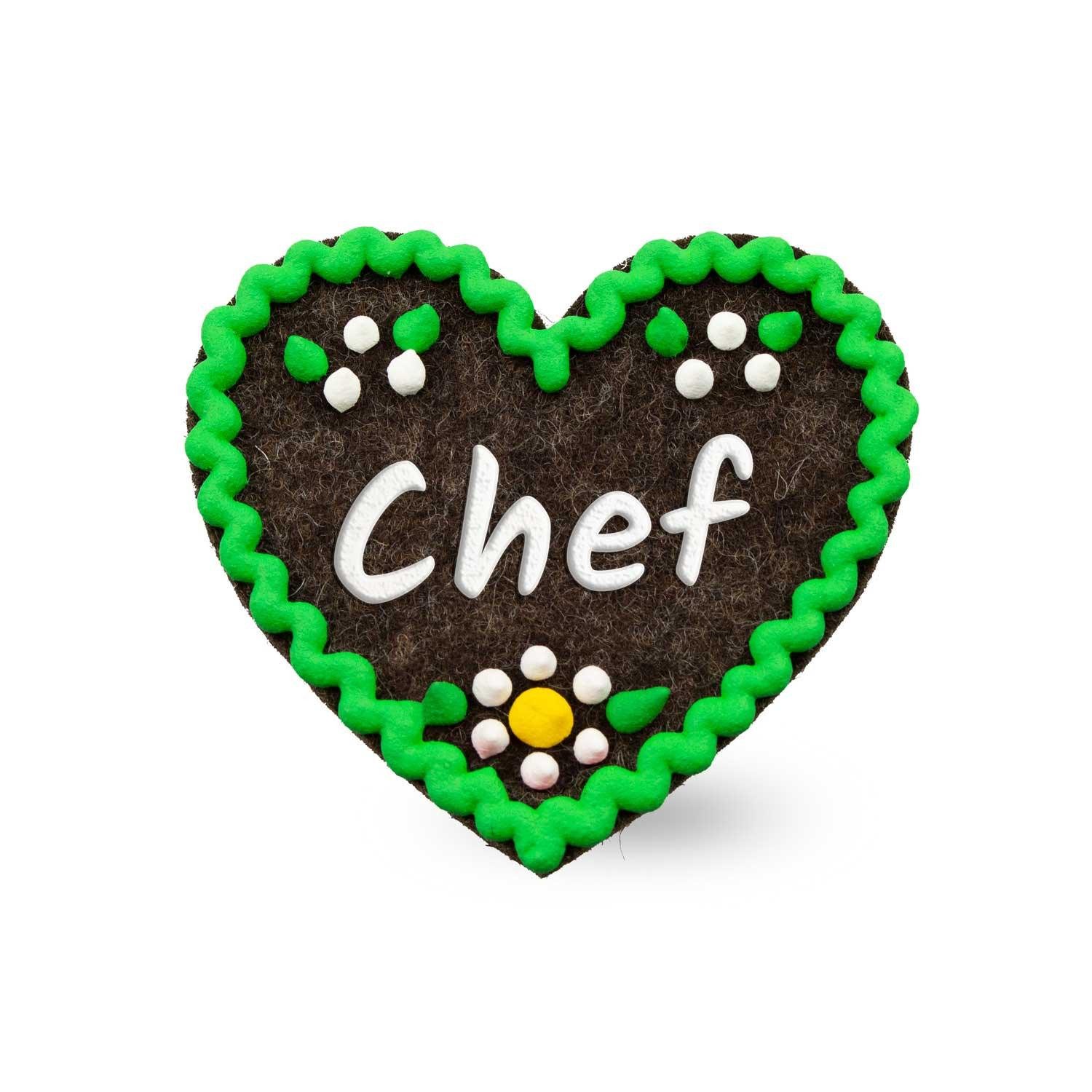Bavariashop Brosche Filzherz-Anstecker "Chef" günstig online kaufen