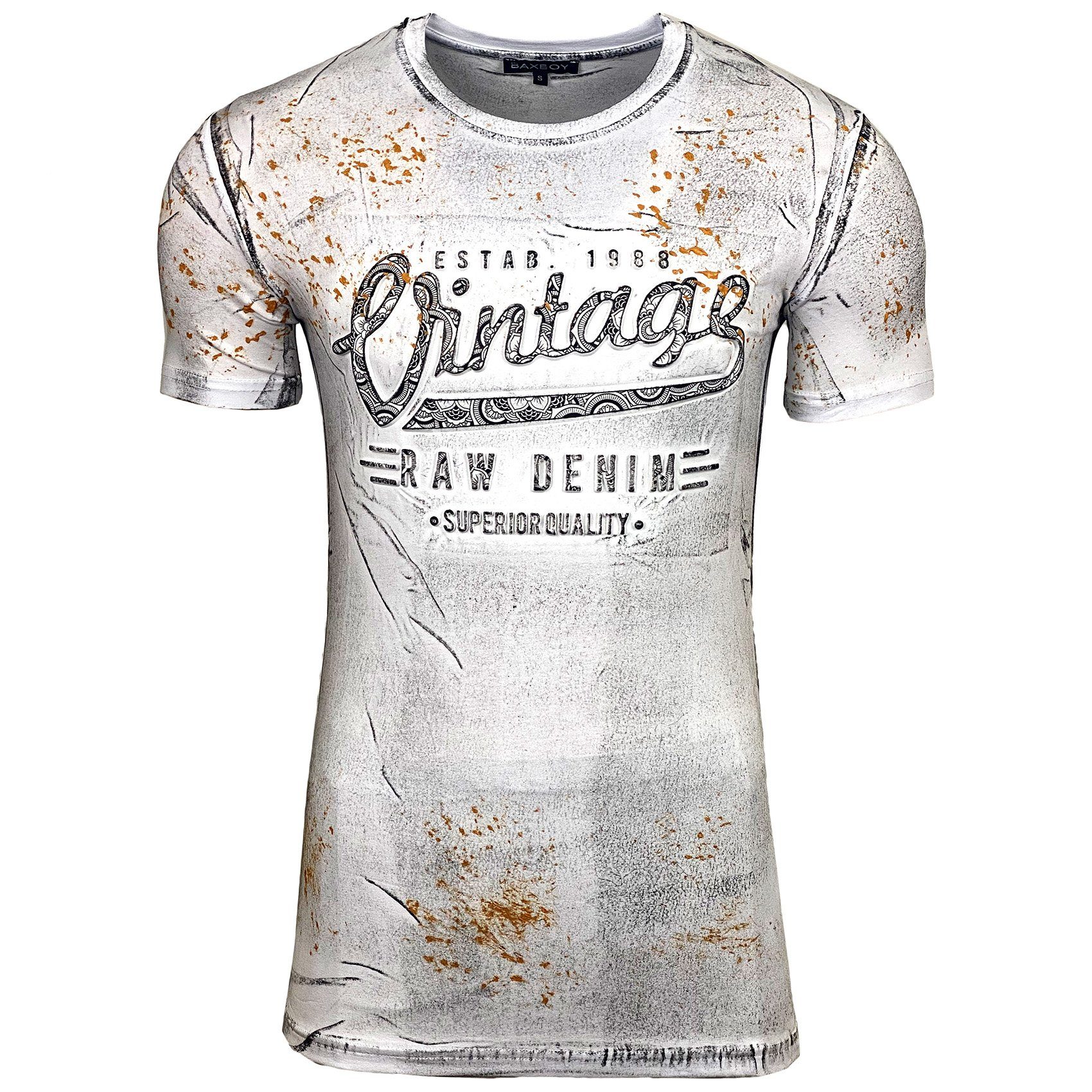 Baxboy T-Shirt Baxboy T-Shirt »VINTAGE« mit trendigem Markenprint 10184 günstig online kaufen