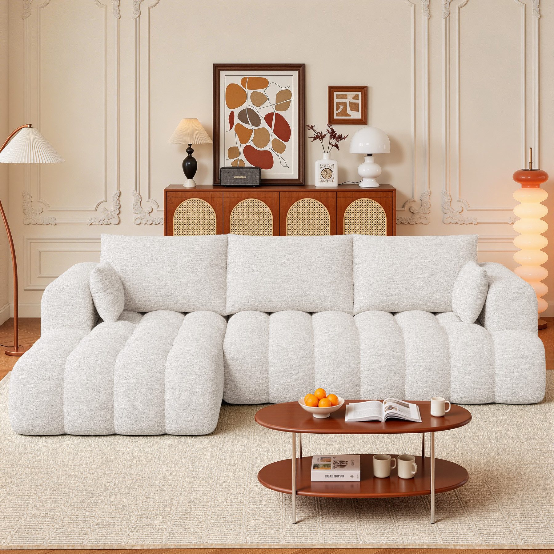 HawthyHome Ecksofa Wolken-Sofa, Modulares L-Form Sofa mit Récamiere, 270 cm, Ergonomisches Design mit tiefem Sitz, weich & pflegeleicht
