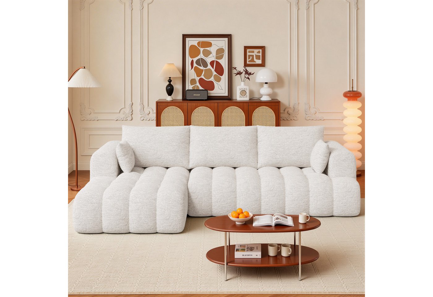 HawthyHome Ecksofa Wolken-Sofa, Modulares L-Form Sofa mit Récamiere, 270 cm, Ergonomisches Design mit tiefem Sitz, weich & pflegeleicht