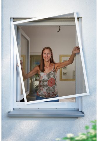 SCHELLENBERG Insektenschutz-Fensterrahmen Fliegengitter langas Premium (Rinkinys 1-St) su grotelės iš Aliumininis in anthrazit ir weiß 100 x 120 cm