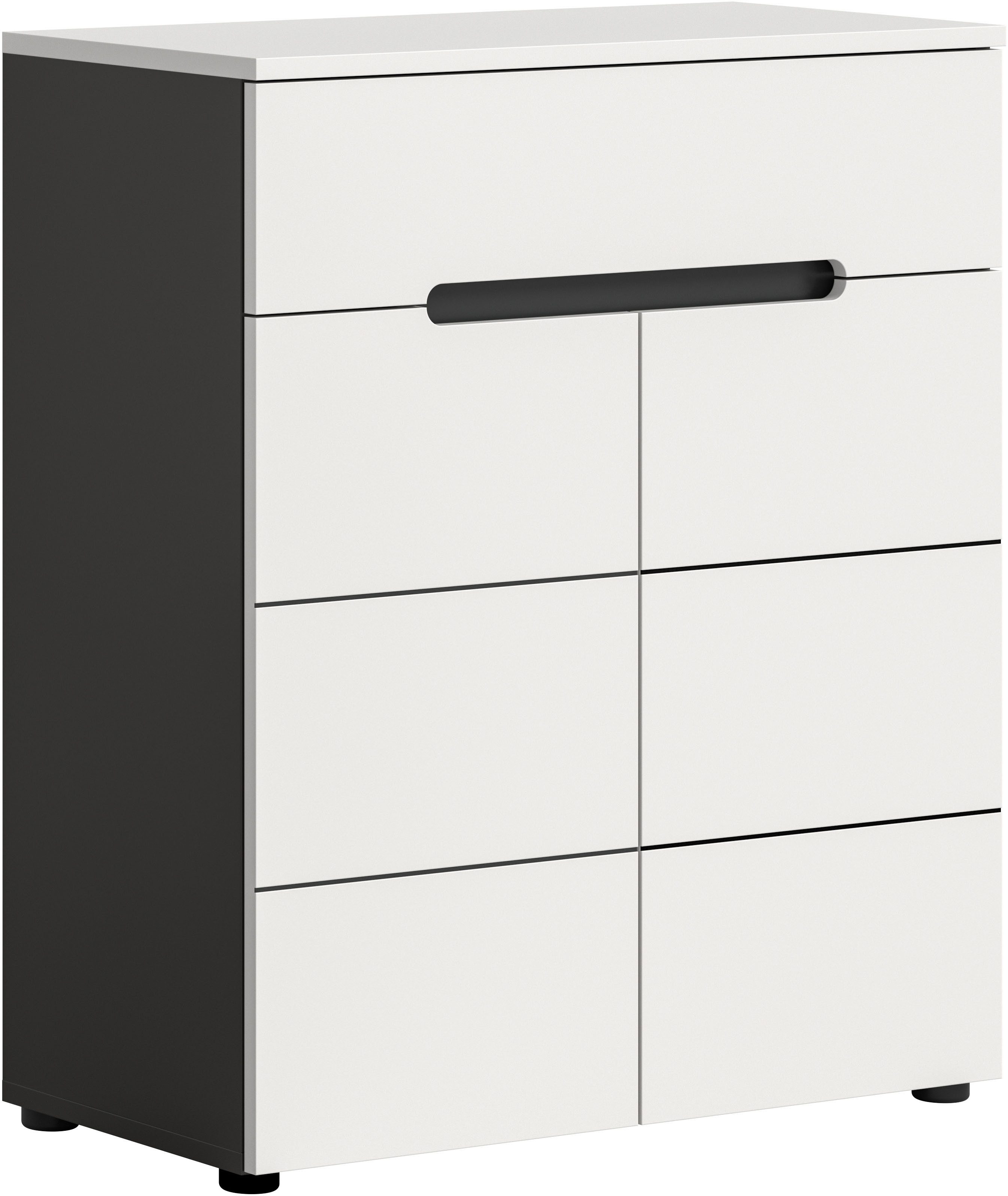 Home affaire Schuhkommode REHAT, TOPSELLER!, Breite 80cm, 2 Türen, 1 Schubkasten, 4 Fächer (1 St., in verschiedenen Farben erhältlich, Platz für ca. 12 Paar Schuhe), Schuhschrank, Kommode, Garderobenschrank, Anrichte, Sideboard