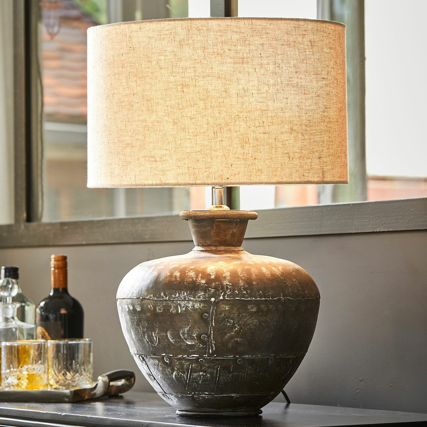 Mirabeau Tischleuchte Tischlampe Samiyah antikbraun/creme günstig online kaufen