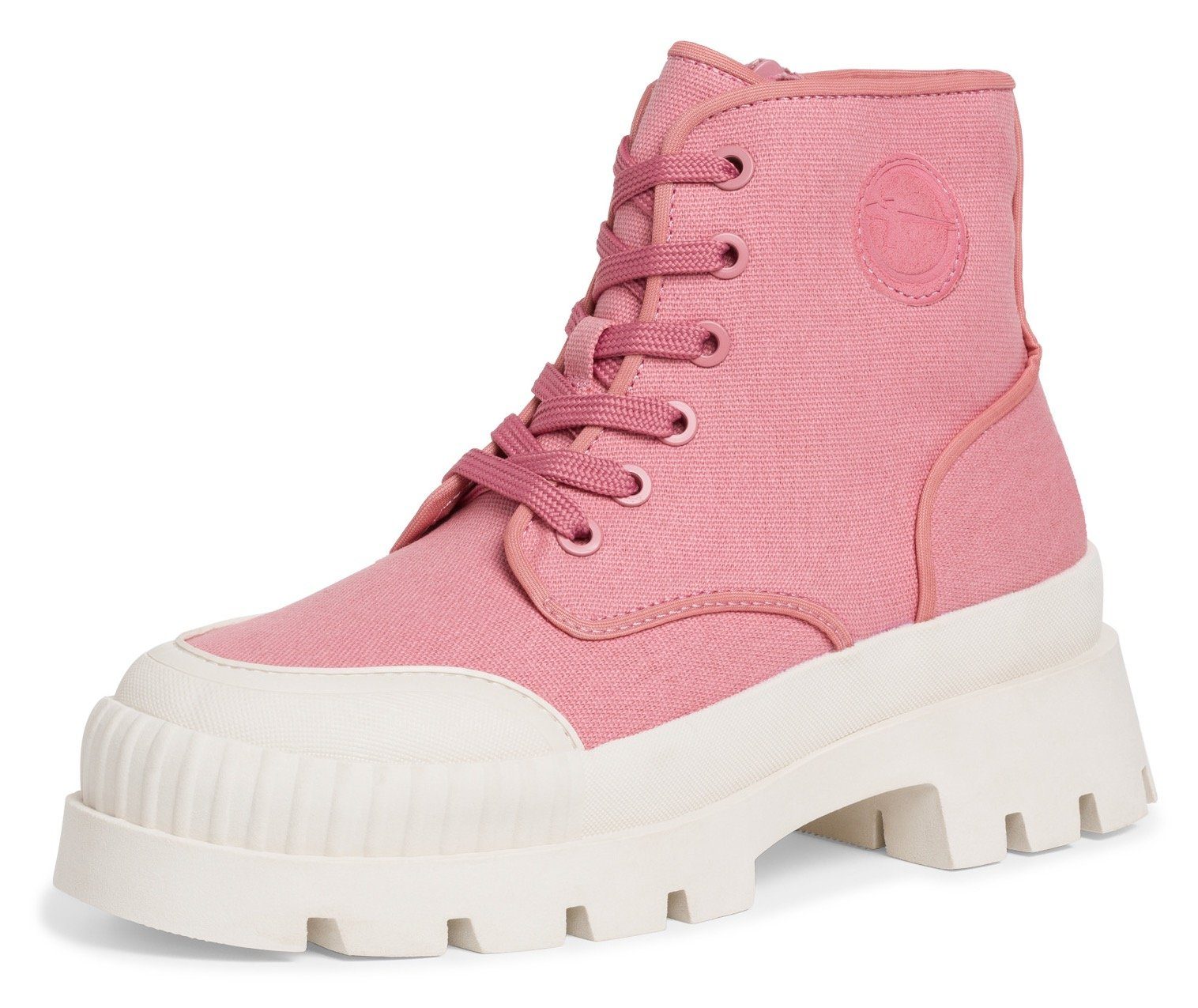 Tamaris Schnürboots mit Profilsohle rosa