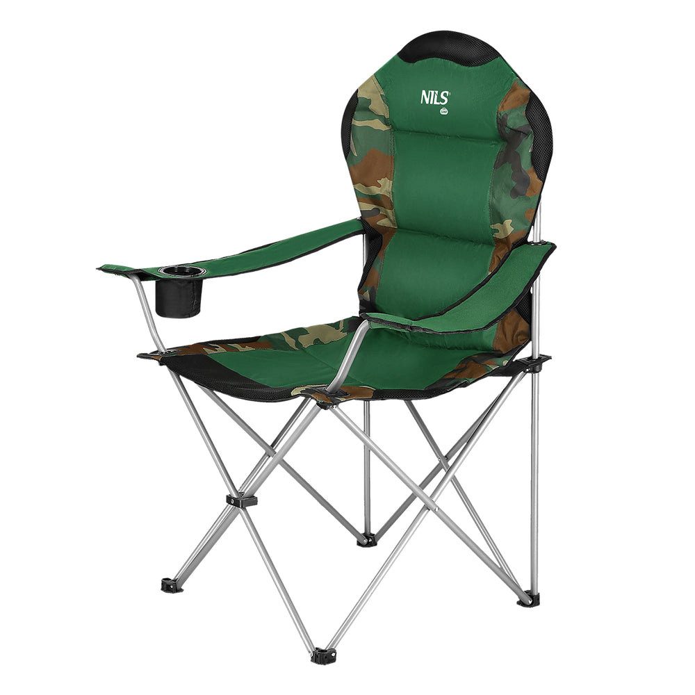 NILS CAMP Campingstuhl Angelstuhl Faltstuhl (Spar-Set, 1 St), Stabiles Gestell aus 16 mm Stahlprofilen sorgt für sicheren Stand