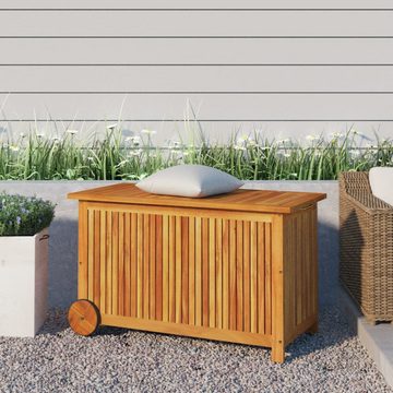 DOTMALL Garten-Geräteschrank Gartentruhe mit Rollen 90x50x58 cm Massivholz Akazie