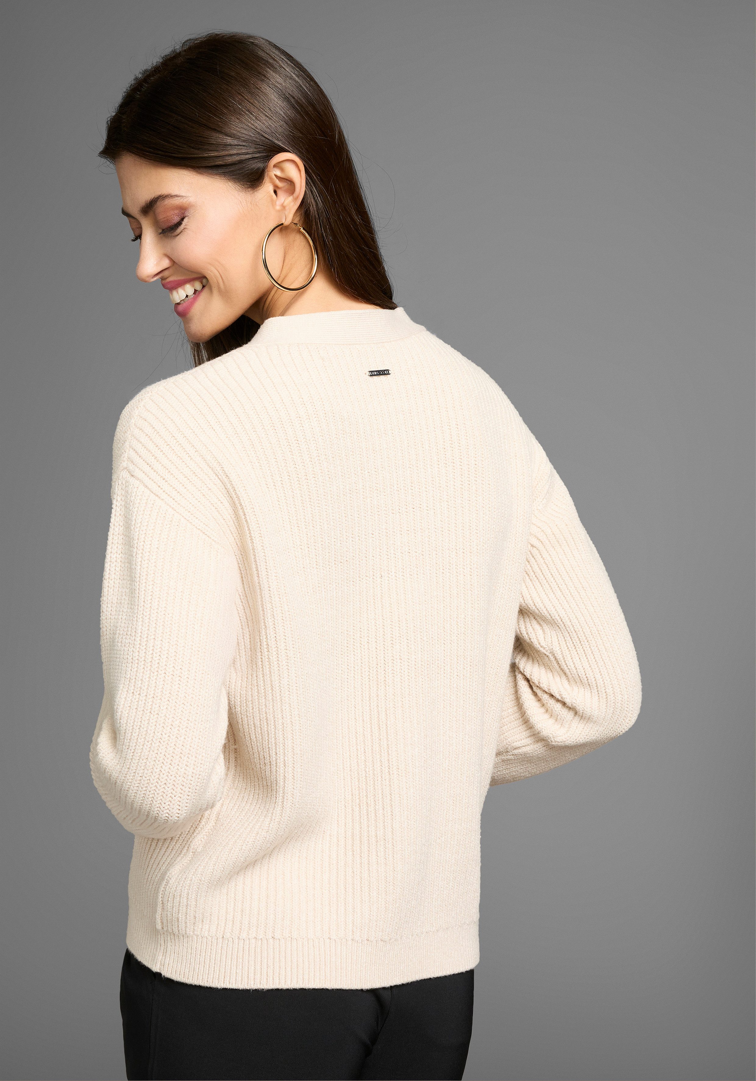 Laura Scott Strickjacke Grobstrick - in modischer Kurzform günstig online kaufen