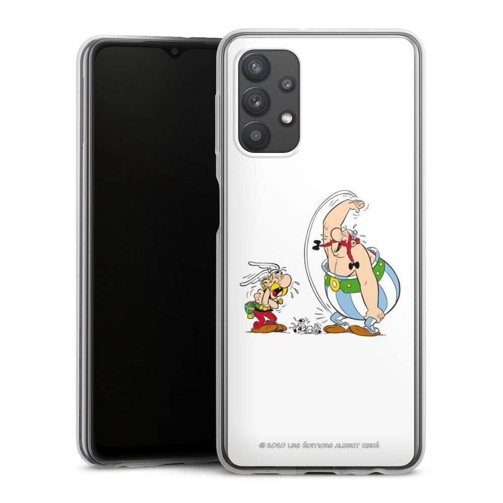 DeinDesign Handyhülle Asterix Obelix Offizielles Lizenzprodukt Astérix & Obélix rire, Samsung Galaxy A32 5G Slim Case Silikon Hülle Ultra Dünn Schutzhülle