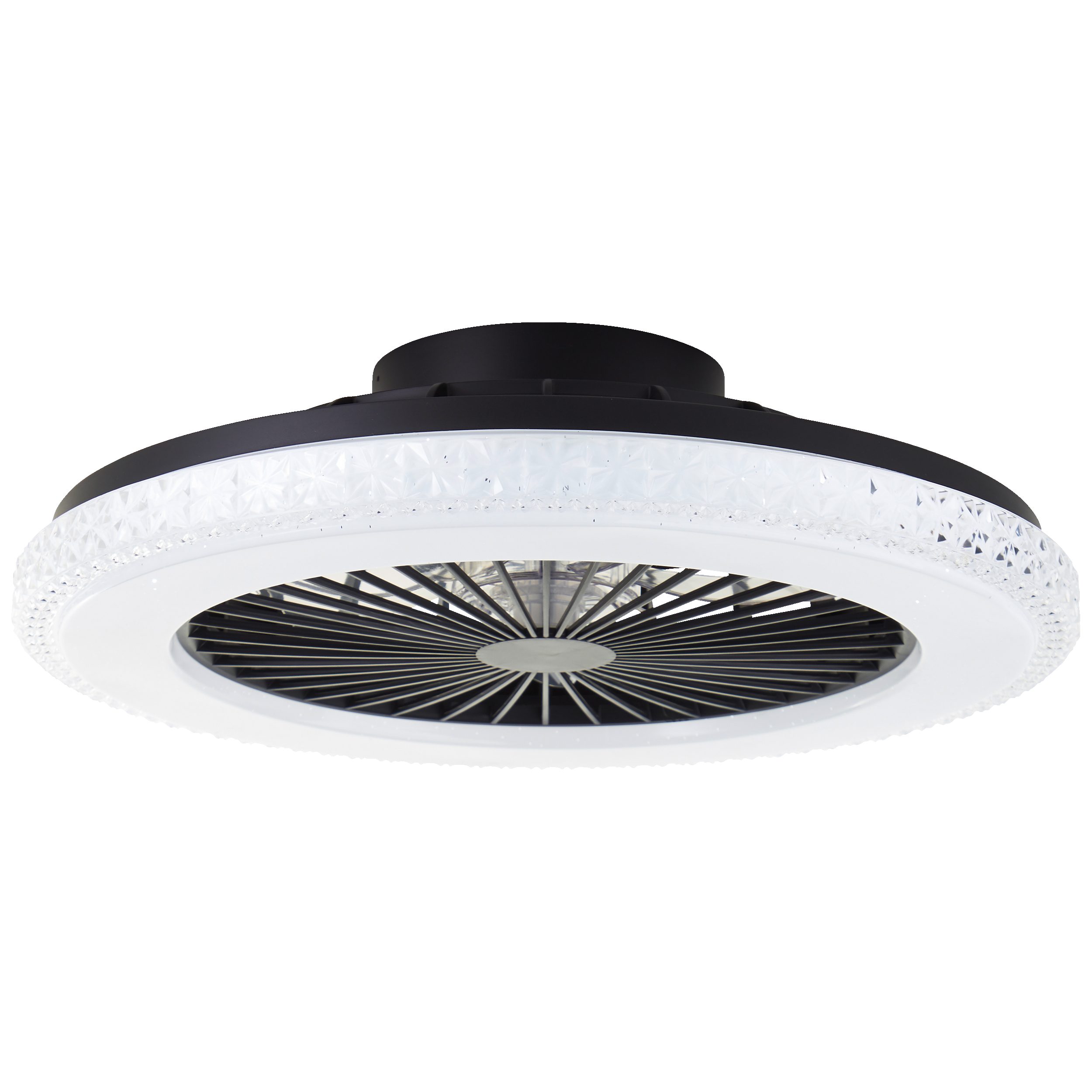 Brilliant LED Deckenleuchte Badria, CCT - über Fernbedienung, Dimmfunktion, Nachtlichtfunktion, Timerfunktion, LED fest integriert, RGB, warmweiß - kaltweiß, mit Ventilator, 49 cm, digitales RGB, 4700 lm, dimmbar, 3000-6500 K