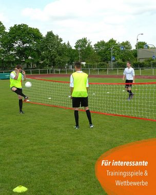 SPORTIKEL24 Multifunktionsnetz Fußballtennis XL für Rasenplatz, 9 m breit, 120 cm hoch, inkl. Trageta