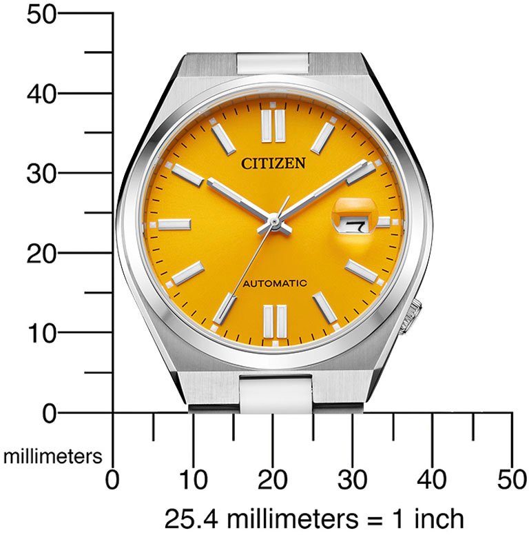 Citizen Automatikuhr TSUYOSA 60h NJ0150-81Z, Armbanduhr, Damenuhr, Herrenuhr, Edelstahlarmband, Saphirglas, Datum